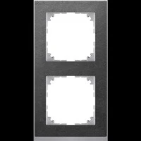 Abbildung von Merten MEG4020 3669 M Pure Decor Rahmen, 2fach, Schiefer/Aluminium