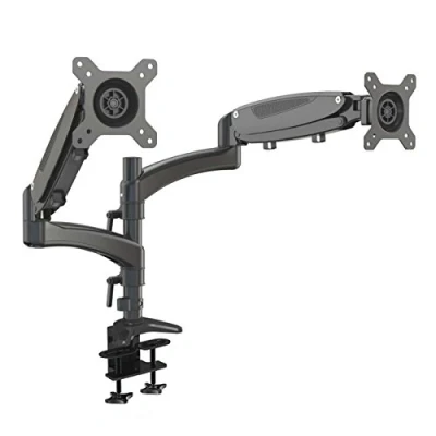 Abbildung von HFTEK Monitor Halter Tischhalterung für 2 Bildschirme von 15 bis 34 Zoll mit VESA 75/100 GM124XDB