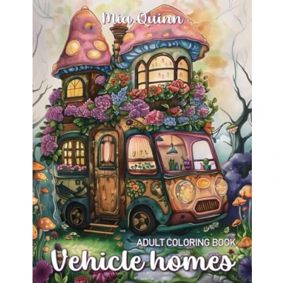 Abbildung von Vehicle Homes Coloring Book for Adults: Fantasy Fairy House with Whimsical Black Line and Grayscale Illustrations Stress Relief &amp; Relaxation (Fantasy Books, Band 5)
