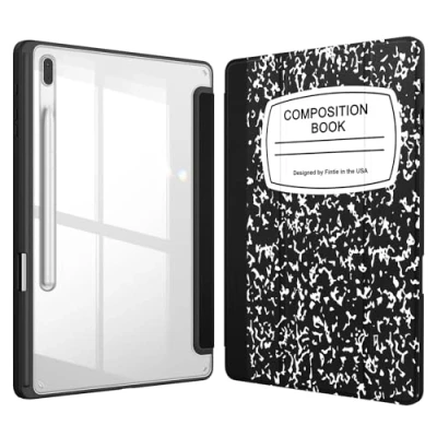 Abbildung von Fintie Samsung Galaxy Tab S8 Plus 2022/S7 FE 2021/S7 2020 12.4 Zoll Hybrid Hülle mit S Stifthalter, Transparente Rückschale, Auto Sleep/Wake Funktion, Zusammensetzung