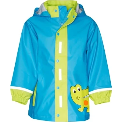 Abbildung von Playshoes Regenjacke Unisex Kinder Wind und wasserdicht Regenmantel Regenbekleidung, Krokodil, 92