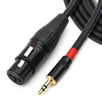 Abbildung von NANYI 3,5 mm (1/8 Zoll) TRS Stereo Stecker auf XLR Buchse Interconnect Audio Mikrofon Kabel, Geeignet für iPod, Handy, aktive Lautsprecher, Bühne, DJ, Studio Konsole, 3M (10FT)
