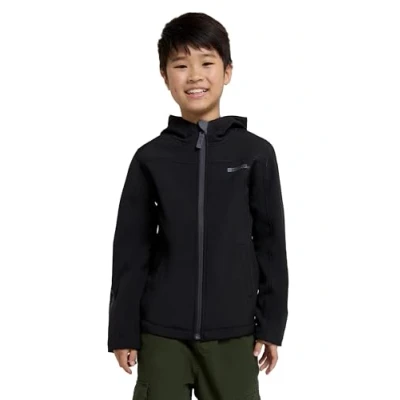 Abbildung von Mountain Warehouse Exodus wasserdichte Windjacke Kinder Softshell leichte Regenjacke Kinder, atmungsaktive, wasserfeste Jacke, Kinderregenjacke Schwarz 116 DE (5 6 Jahre)