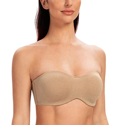 Abbildung von MELENECA Damen Minimizer Trägerloser BH mit Bügel Unsichtbar Träger Beige Heide 70A