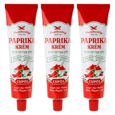 Abbildung von Ungarische Paprikacreme, scharf (3x160g), zertifiziert koscher, importiert aus Ungarn, ähnlich wie Piros Arany