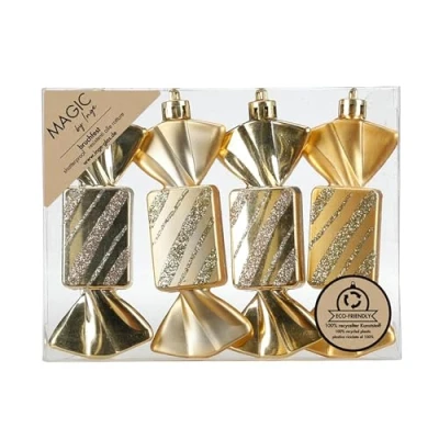 Abbildung von MAGIC by Inge Christbaumschmuck, Christbaumschmuck Bonbons 10,5cm Kunststoff 4er Set Royal Gold