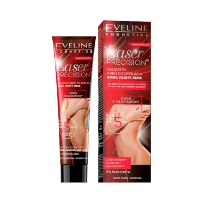Abbildung von Eveline Cosmetics Laserpräzision Enthaarungscreme für empfindliche Bereiche mit Capislow und Aqua Retain, 125 ml
