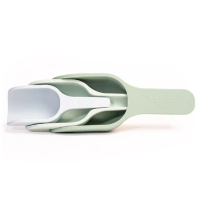Abbildung von Inspire My Play 3 x stapelbare Silikonschaufeln Perfektes Zubehör für Sensory Tray Tuff Spielzeug Frühentwicklung Montessori Lernspielzeug Grün