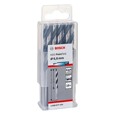 Abbildung von Bosch Professional 10 Stück HSS Spiralbohrer PointTeQ (für Metall, 1,6 x 20 43 mm, Zubehör Bohrschrauber)