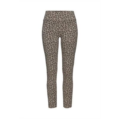Abbildung von LASCANA Leggings, Sweatleggings mit breitem Bündchen im Leo Print, Loungewear