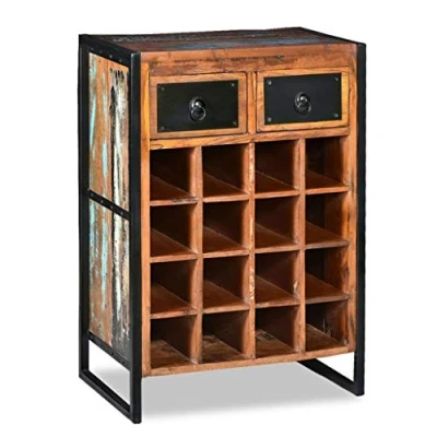 Abbildung von vidaXL Weinregal 16 Flaschen Altholz Weinständer Flaschenregal Weinschrank