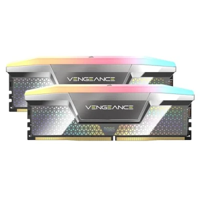 Abbildung von CORSAIR Vengeance RGB DDR5 CUDIMM 48GB (2x24GB) 8000MHz CL38 1.4V Intel XMP Desktop Computer Speicher Silber (CMHC48GX5M2X8000C38)