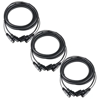 Abbildung von 3er Set Pronomic Stage IECD 2.5 DMX Hybridkabel C/DMX (Kombi Kabel für Stromversorgung und Signal, Länge: 2,5 m) Schwarz