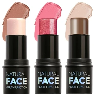 Abbildung von Nivofu 3 Stück Creamy Contouring Stick mit Highlighter, Blush und Bronzer Kontur, Wasserfester Konturenstift für das Gesicht, der Gesicht Mühelos Konturiert Einen Leichten Look Verleiht