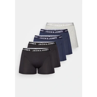 Abbildung von Jack &amp; Jones Jacanthony Trunks 5 PACK Panties, Herren, Größe: Large, Navy blazer/navy blazer/black/black/light grey
