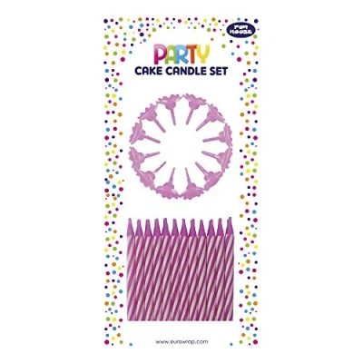 Abbildung von Clairefontaine Eurowrap 12630 PC Set mit 36 Kerzen, ideal für Geburtstage und Feier, 12 Kerzenhalter eine sichere Verwendung, Rosa, 1