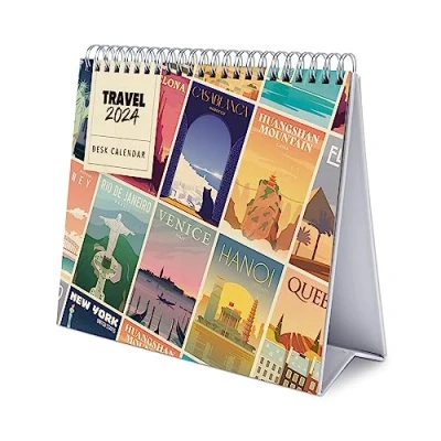 Abbildung von Grupo Erik Kalender 2024 Tischkalender Travel Familienplaner zum Aufstellen 20 x 17 cm Jahreskalender