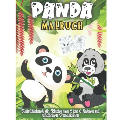 Abbildung von Panda Malbuch: Lustige Ausmalbilder für Kleinkinder, die niedliche Pandas lieben, Geschenk Jungen und Mädchen im Alter von 2 6 Jahren