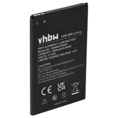 Abbildung von vhbw Akku kompatibel mit Wiko Lenny 2, 3 Handy Smartphone Telefon (1800mAh, 3,7V, Li Ion)