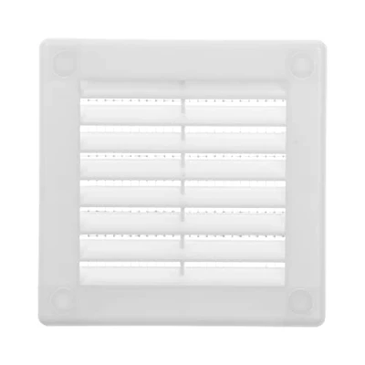 Abbildung von Vent Systems 100x100 mm Weiße Lüftungsabdeckung flache, quadratische Lüftungsschlitze Integrierter Insektenschutz HVAC Lüftungsöffnungen für Badezimmer, Heimbüro