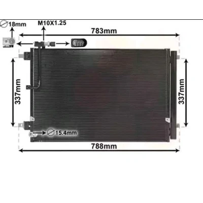 Abbildung von VAN WEZEL 03005389 Klimakondensator mit Trockner Aluminium 650 AUDI: A8 D4