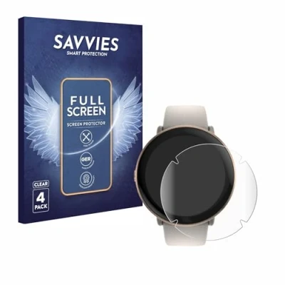 Abbildung von Savvies 4 Stück Full Screen Schutzfolie für Polar Ignite 3 Cover Displayschutz Folie [3D Curved, Transparent, Anti Fingerabdruck]