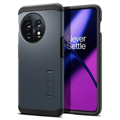 Abbildung von OnePlus 11 Hülle Kunststoff Spigen Hard Case/Backcover Handyhülle Grau Shockproof/Stoßfest