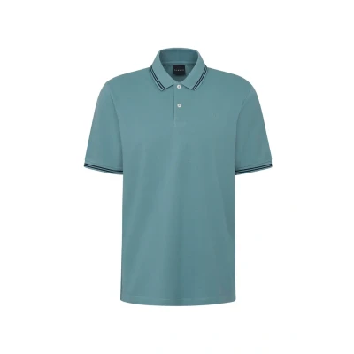 Abbildung von bugatti MIT Kontraststreifen UND Bruststickerei Poloshirt, Herren, Größe: 4XL, Flaschengrün