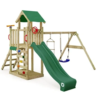 Abbildung von Spielturm MultiFlyer Light mit Schaukel &amp; grüner Rutsche