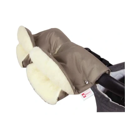Abbildung von BABYLUX Kinderwagen Handwärmer Handmuff Buggy Handschuh Lammwolle, 16. KHAKI