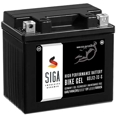 Abbildung von SIGA Gel Motorradbatterie 12V 6Ah 140A/EN Batterie YTZ7S Gel12 7Z S TTZ7S BS 4