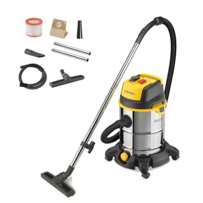 Abbildung von Stanley SXVC30XTDE, Trocken&amp;Nass, Schwarz, Edelstahl, Gelb, 36,5 l/s, 19 kPa, 5 m, 73,6 dB