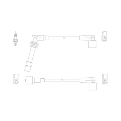 Abbildung von HITACHI 134246 Zündkabelsatz OPEL: Astra F CC, Corsa B Schrägheck, Caravan