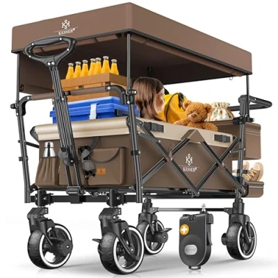 Abbildung von KESSER Bollerwagen, Bollerwagen Faltbar GTS 9100 mit Dach Handwagen Transportwagen