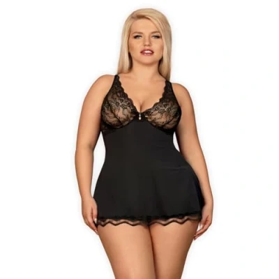 Abbildung von Obsessive Babydoll Luvae Nachthemd, Damen, Größe: XXL, Black