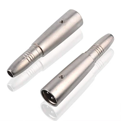 Abbildung von S SIENOC Vernickelt plated XLR (M) auf 6.35mm (F) Adapter, Stecker Female Connector Metal Silber (XLR (F), 2 Stück)