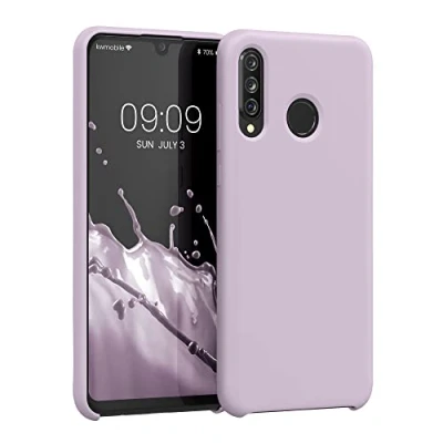 Abbildung von kwmobile Hülle kompatibel mit Huawei P30 Lite Silikon Handy Case Handyhülle weiche Oberfläche kabelloses Laden Purple Cloud