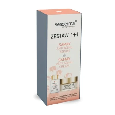 Abbildung von Sesderma Weihnachtsset: Anti aging Samay Creme 50 ml &amp; Serum 30 für sensible Haut mit sichtbaren Anzeichen der Hautalterung