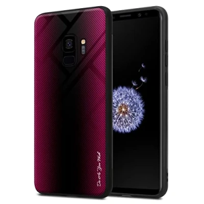 Abbildung von Cadorabo Hülle kompatibel mit Samsung Galaxy S9 Schutzhülle TPU Silikon Case Glas Slim Kratzfest Weiche Gummi Rundumschutz für in Pink