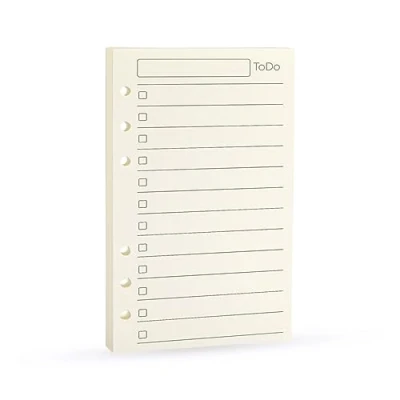 Abbildung von Harphia Spiral Notebook Refill,A6 6 Ring Binder Refill,Loose Leaf Paper for Filofax,100gsm Thicker (A6 3.74 x 6.77&#039;&#039;,to do List)