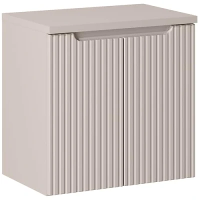 Abbildung von Lomadox Waschbeckenschrank NEWPORT 56 CASHMERE Waschtischunterschrank 60cm in kaschmir mit gerillter Front
