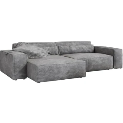 Abbildung von Ecksofa Sirpio XL 270x170 cm Mikrofaser Taupe Recamiere variabel