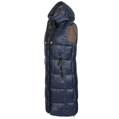 Abbildung von SUBLEVEL Steppweste Damen mit Kapuze Waistcoat lange Winter Weste Bodywarmer