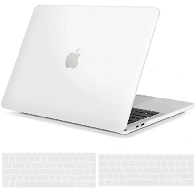 Abbildung von TECOOL Hülle für MacBook Pro 13 Zoll 2022 2021 2020 2016, A2338(M1/M2) A2289 A2251 A2159 A1989 A1706 mit Touch Bar, Ultradünn Schutzhülle Hardcase Hartschale Matt Case Cover + EU Tastaturschutz, frost