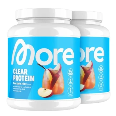Abbildung von MORE Clear, Pure Apple Juice, 2 x 600 g, Protein Drink mit Whey Isolat, clear made in Germany