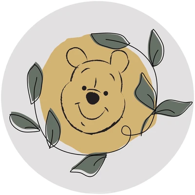 Abbildung von Komar Fototapete &quot;Winnie Pooh Garland&quot;, 125x125 cm (Breite x Höhe), rund und selbstklebend
