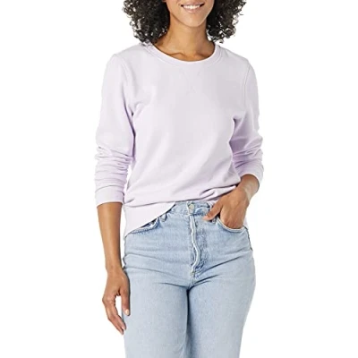 Abbildung von Amazon Essentials Damen Sweatshirt aus French Terry Fleece mit Rundhalsausschnitt (Erhältlich in Übergröße), Lila, S