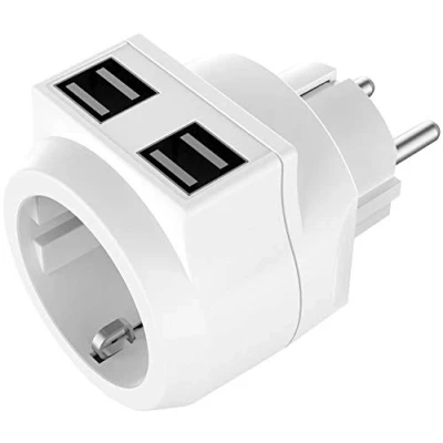 Abbildung von revolt USB Steckdosenadapter: 2in1 Steckdose mit 4 Fach Netzteil (3,6 A / 18 Watt), bis 3.680 W (Steckdose Anschluss, Ladegerät, Steckdosenleiste)