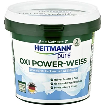 Abbildung von Heitmann pure Oxi Power Weiss 500g Flecklöser mit Weiß Booster (1er Vollwaschmittel