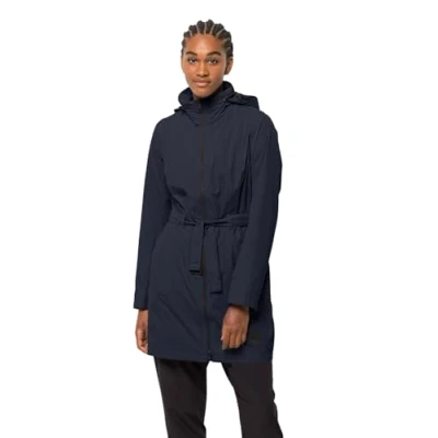Abbildung von Jack Wolfskin Norden PORT Regenjacke / wasserabweisende Jacke, Damen, Größe: Large, Night blue